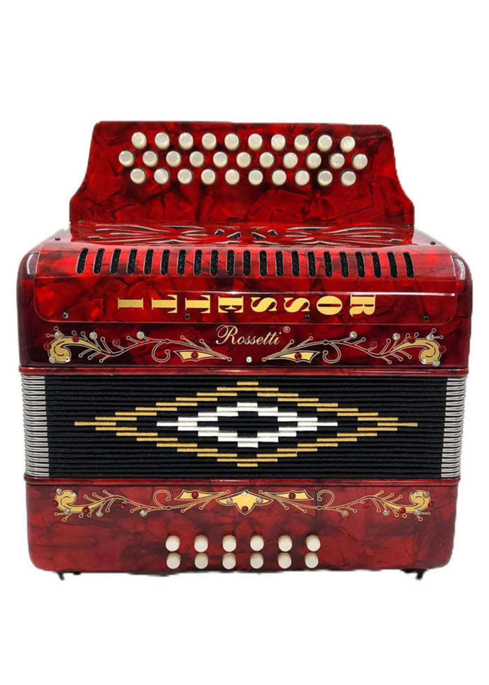 Rossetti Rossetti 3112-FBE-RD 3 Row, 31 treble, 12 bass Diatonic button accordion FBbEb Red