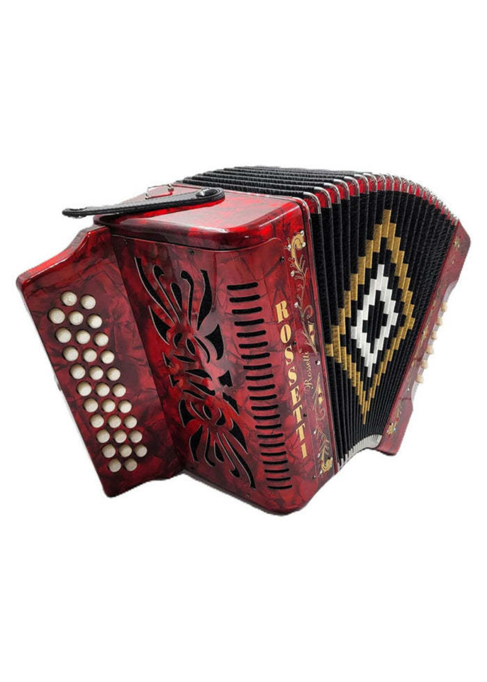 Rossetti Rossetti 3112-FBE-RD 3 Row, 31 treble, 12 bass Diatonic button accordion FBbEb Red
