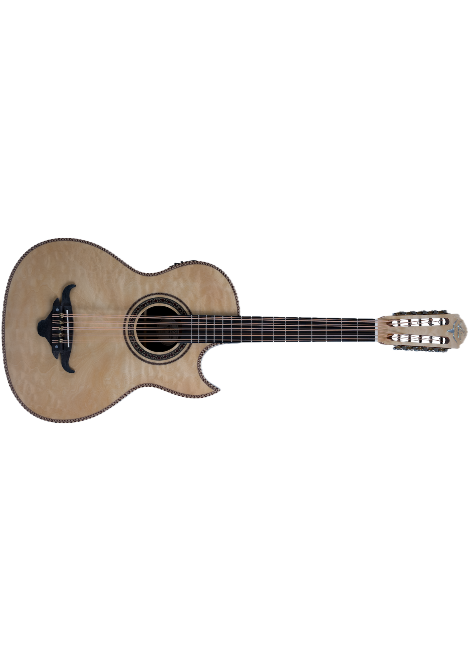 Oscar Schmidt Oscar Schmidt OH32SEQN-O-U Bajo Quinto w/ Bag, Quilt Natural