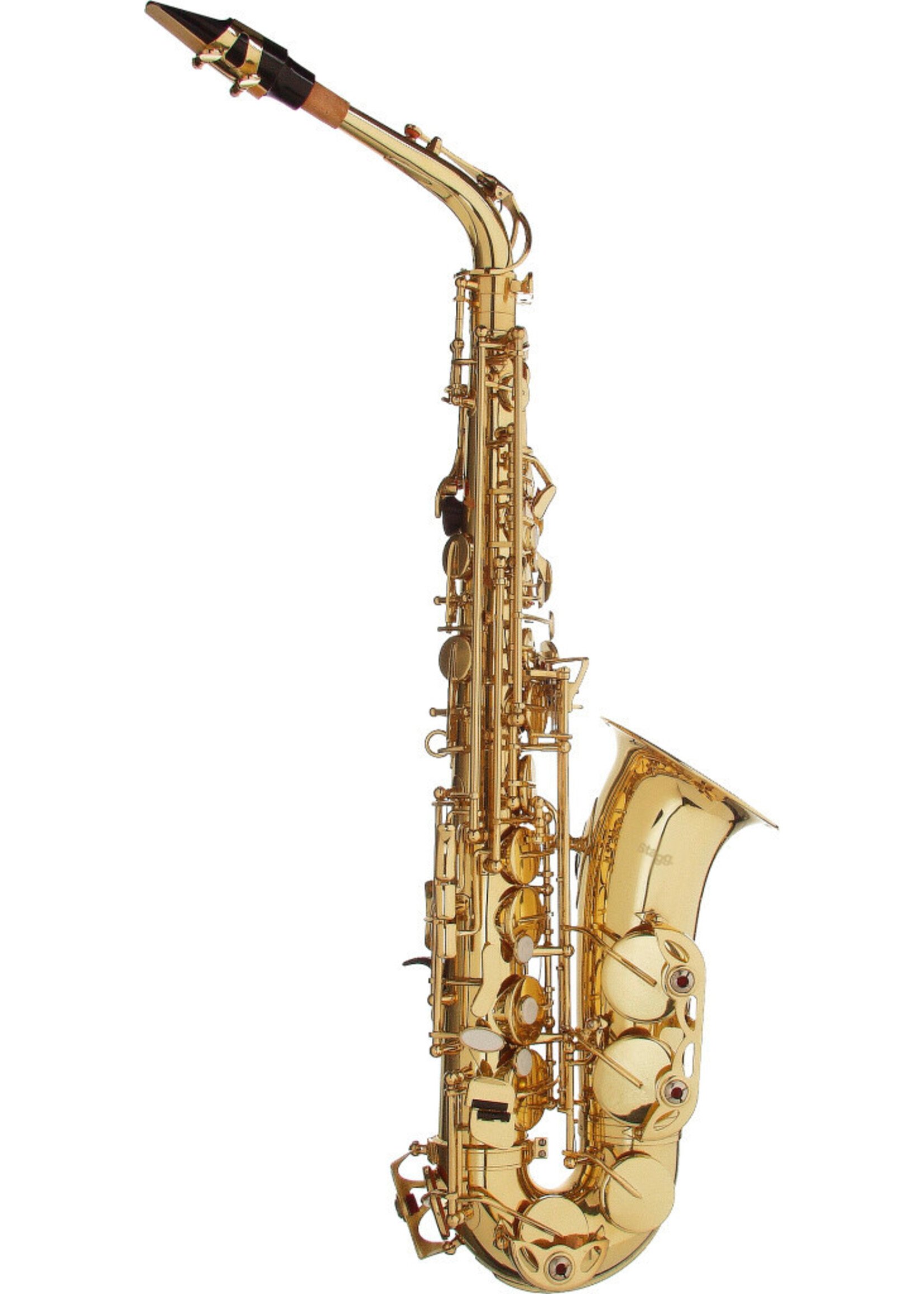 Stagg Stagg WS-AS215 Eb Alto Saxophone, Clear Lacquer, Hand-Engraved Bell, w/ASB Case