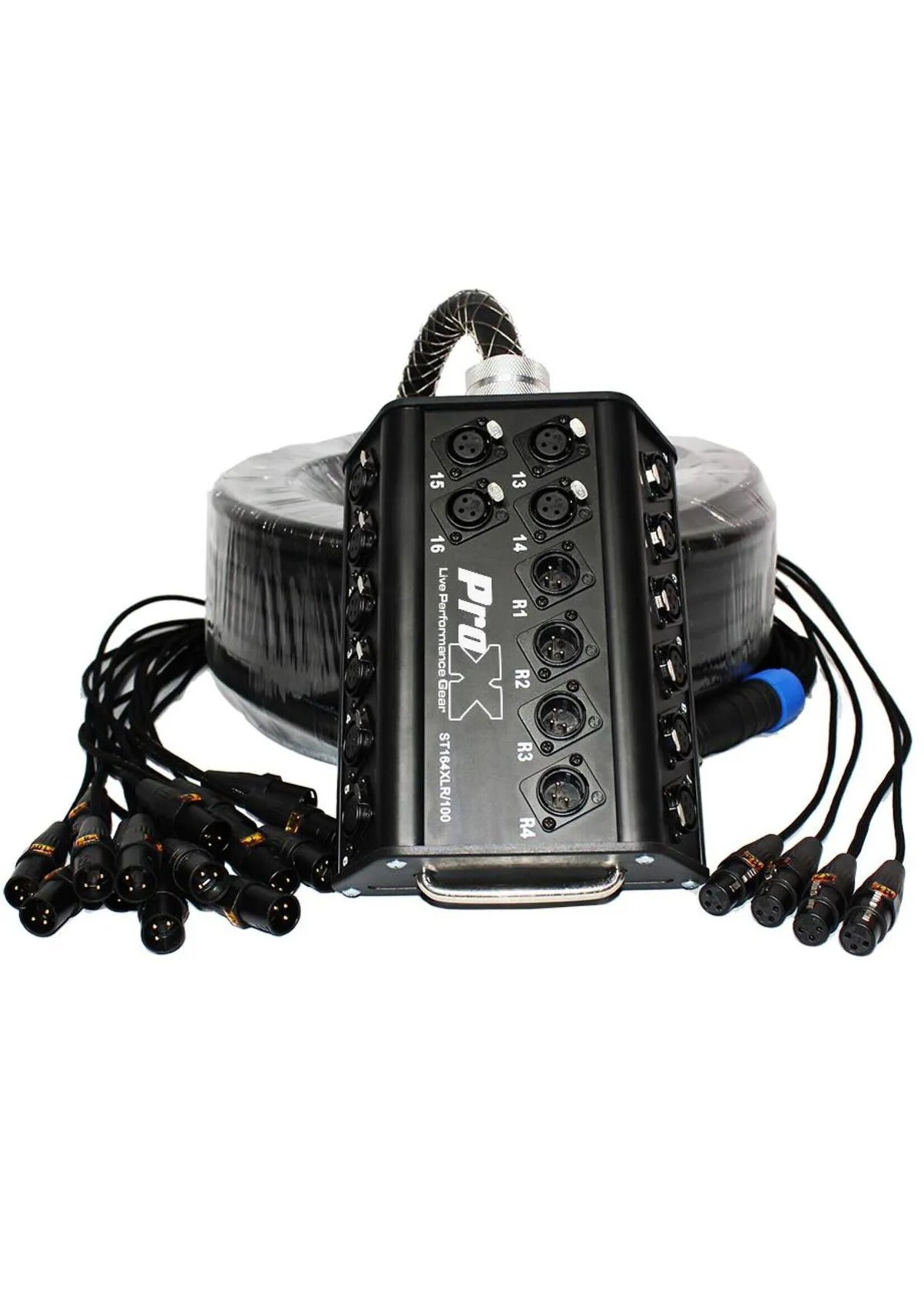 ProX ProX XC-SB164XLR-100 Stage Box Snake 16 XLR-F  Inputs 4 XLR-M Returns, 100 FT