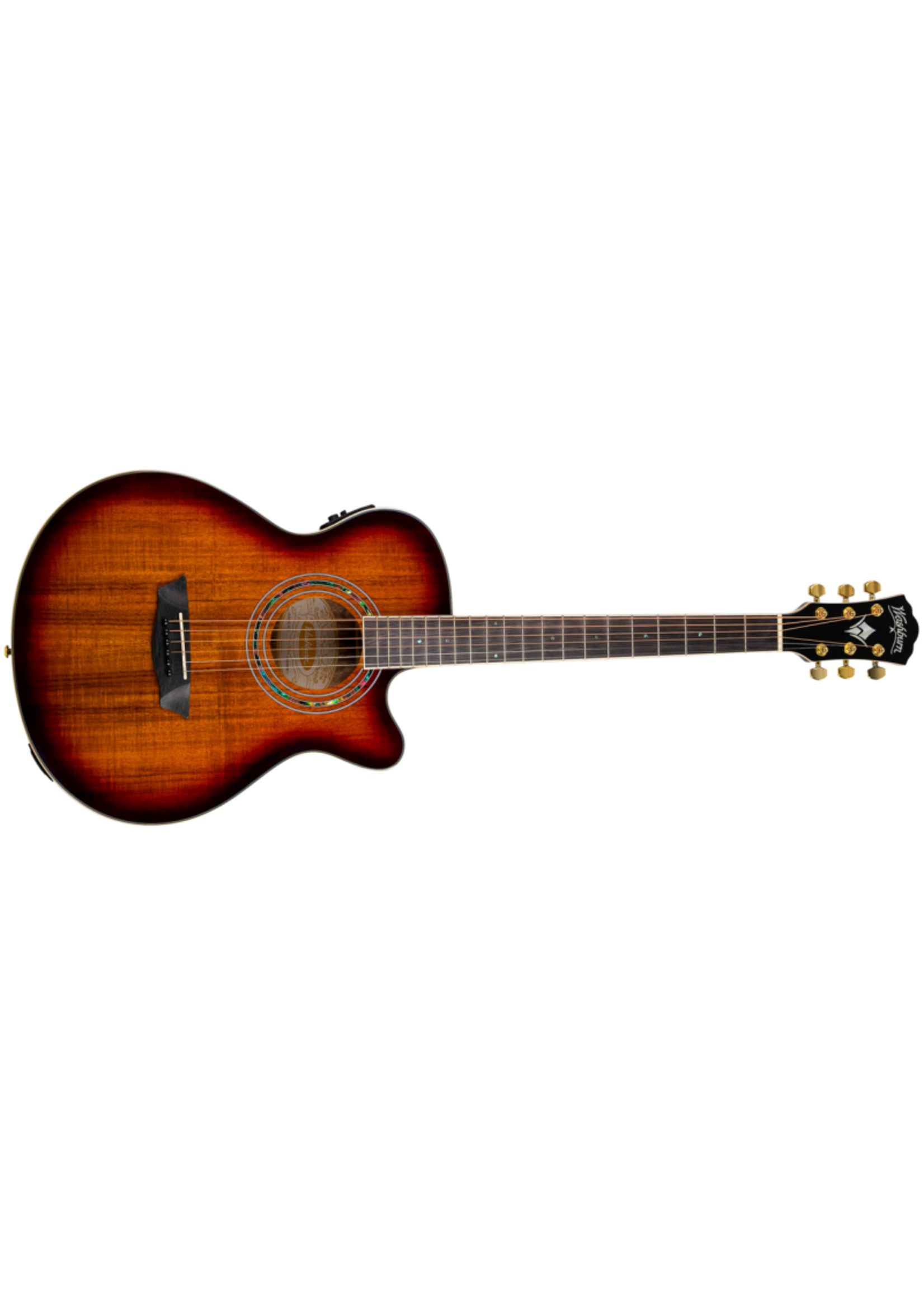 Washburn Washburn EA55G-A Festival Series Cutaway Mini Jumbo Acoustic/Electric Guitar. Koa Burst