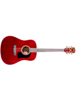 Washburn Washburn WD100DLTWRK-U Dreadnought Acoustic Guitar, Transparent Wine Red