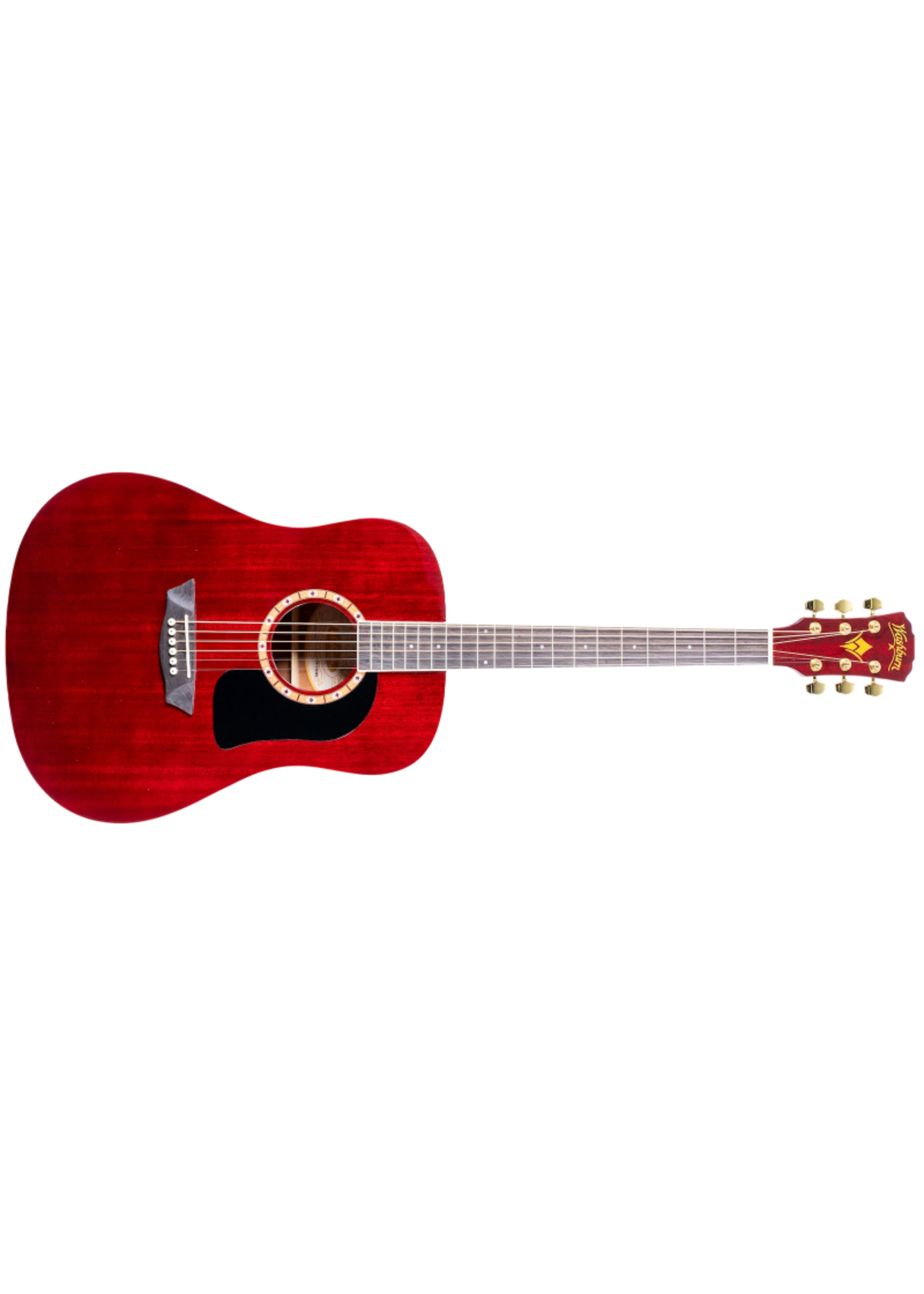 Washburn Washburn WD100DLTWRK-U Dreadnought Acoustic Guitar, Transparent Wine Red