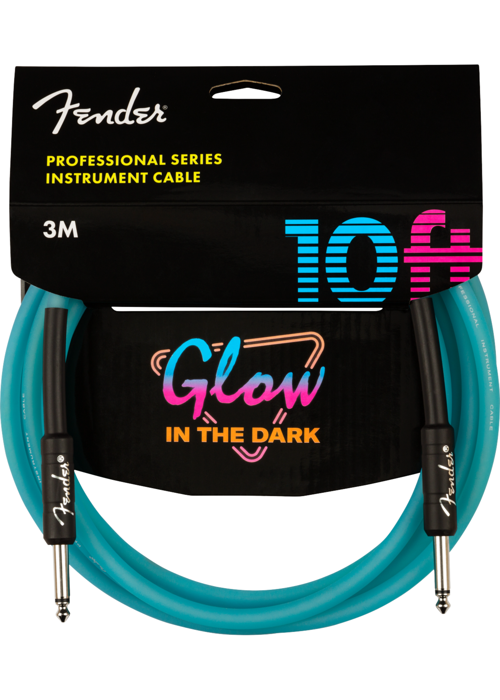 Fender Fender 0990810108 Professional Glow in the Dark Cable, Blue, 10'