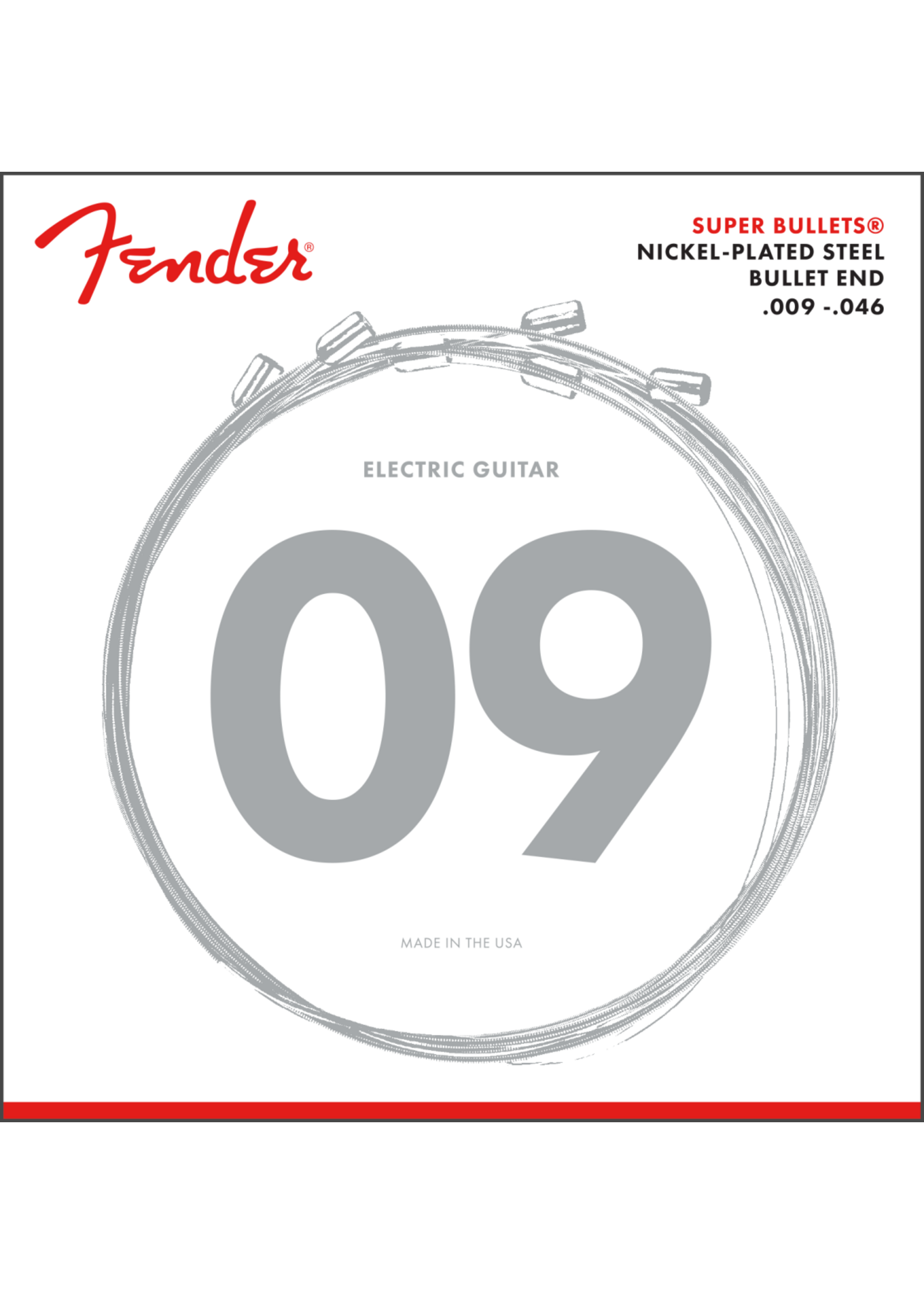 Fender Fender 0733250404 3250LR Super Bullets Nickel-Plated Steel Bullet End Electric Guitar Strings - Light Regular