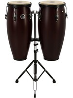 Latin Percussion Latin Percussion LP646NY-DW City Series Conga Set with Stand - 10/11 inch Dark Wood