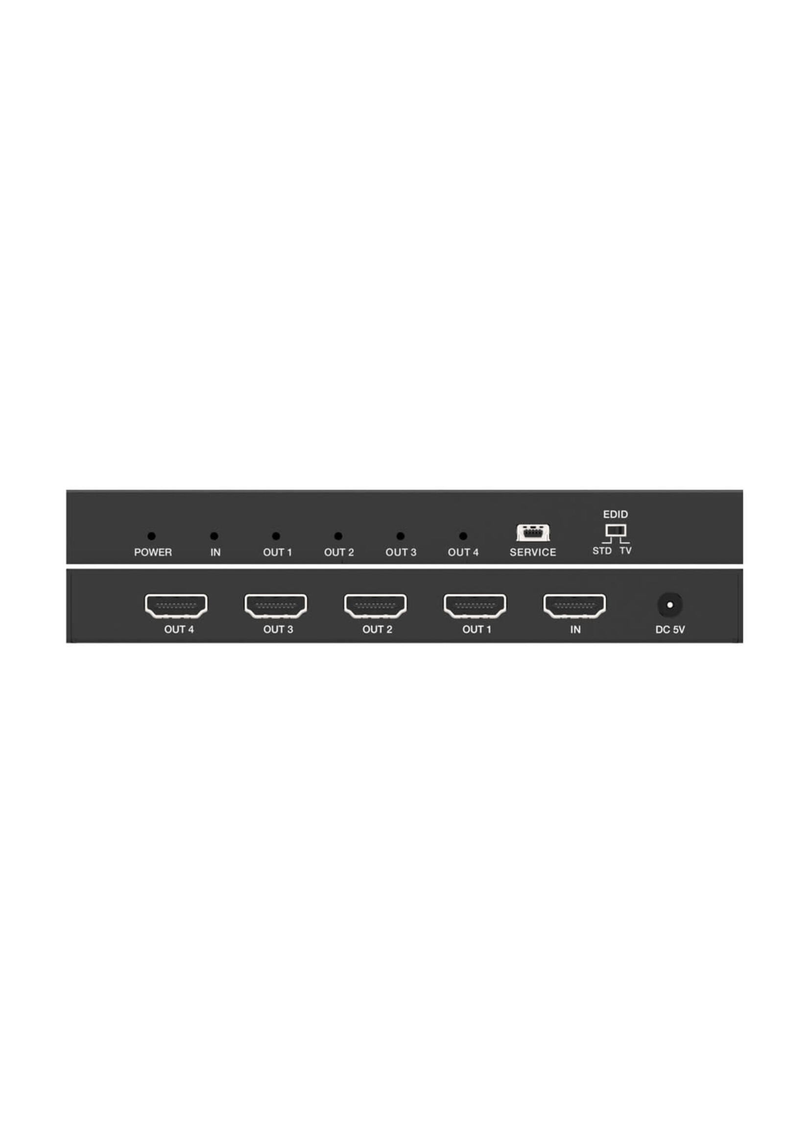 Link Video Link 1X4-4KSPLIT 1X4 4K HDMI Splitter, 4K@60hz 24bit 4:4:4, HDR, HDR10, HDR10+