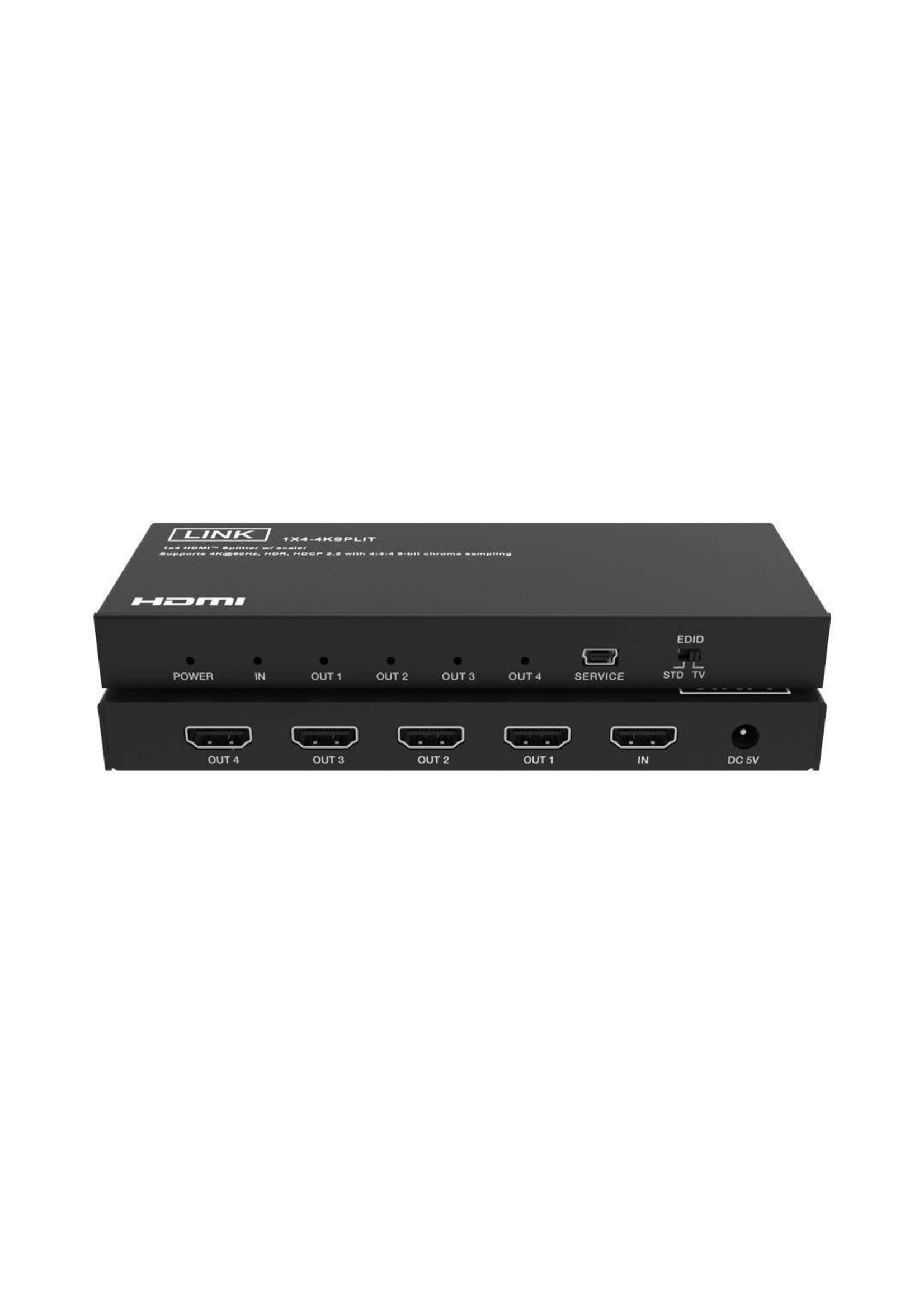 Link Video Link 1X2-4KSPLIT 1X2 4K HDMI Splitter, 4K@60hz 24bit 4:4:4, HDR, HDR10, HDR10+