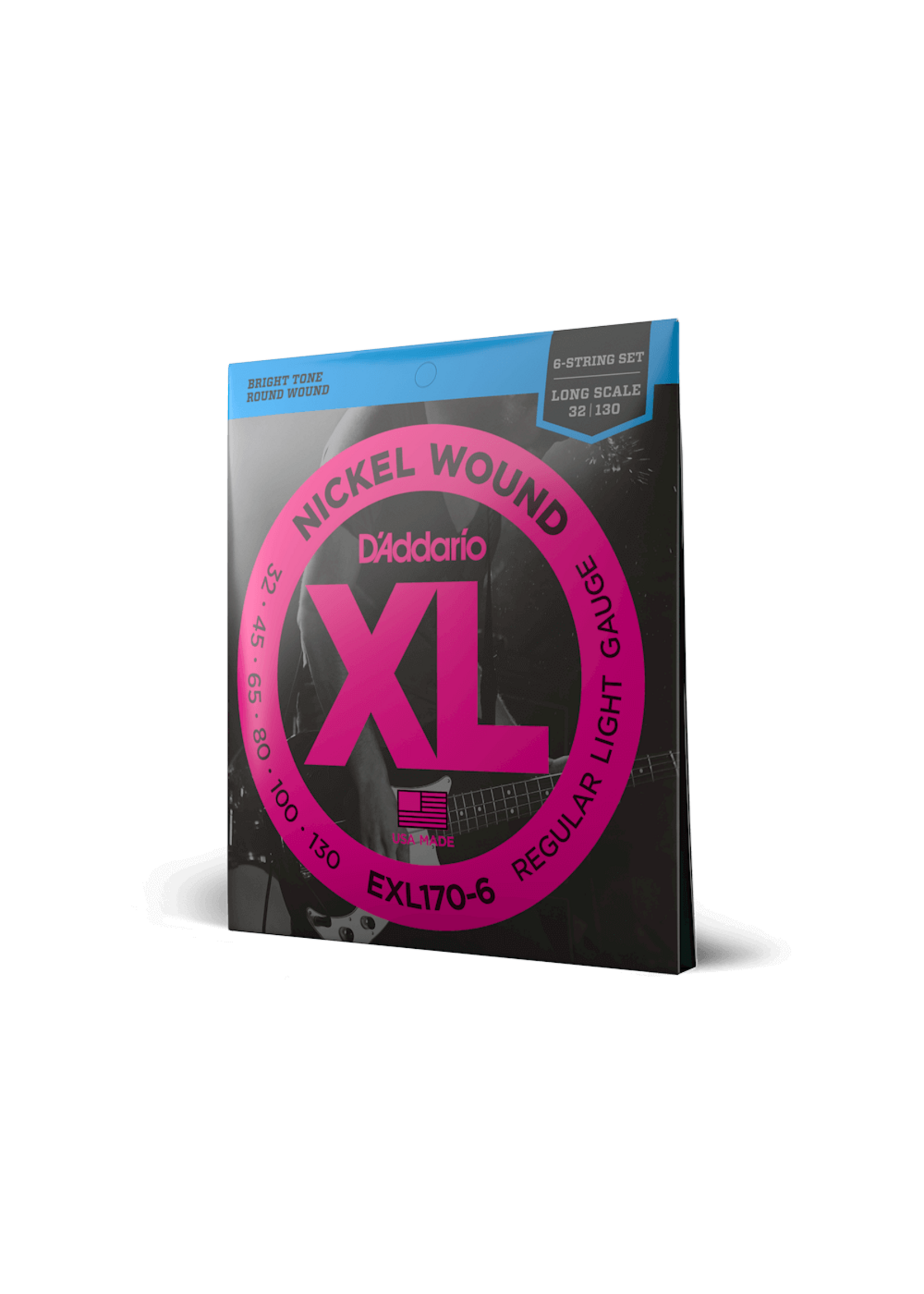 D'Addario D'Addario EXL170-6 Regular Light Nickel Wound 6-string Long Scale Bass Strings, .032-.130