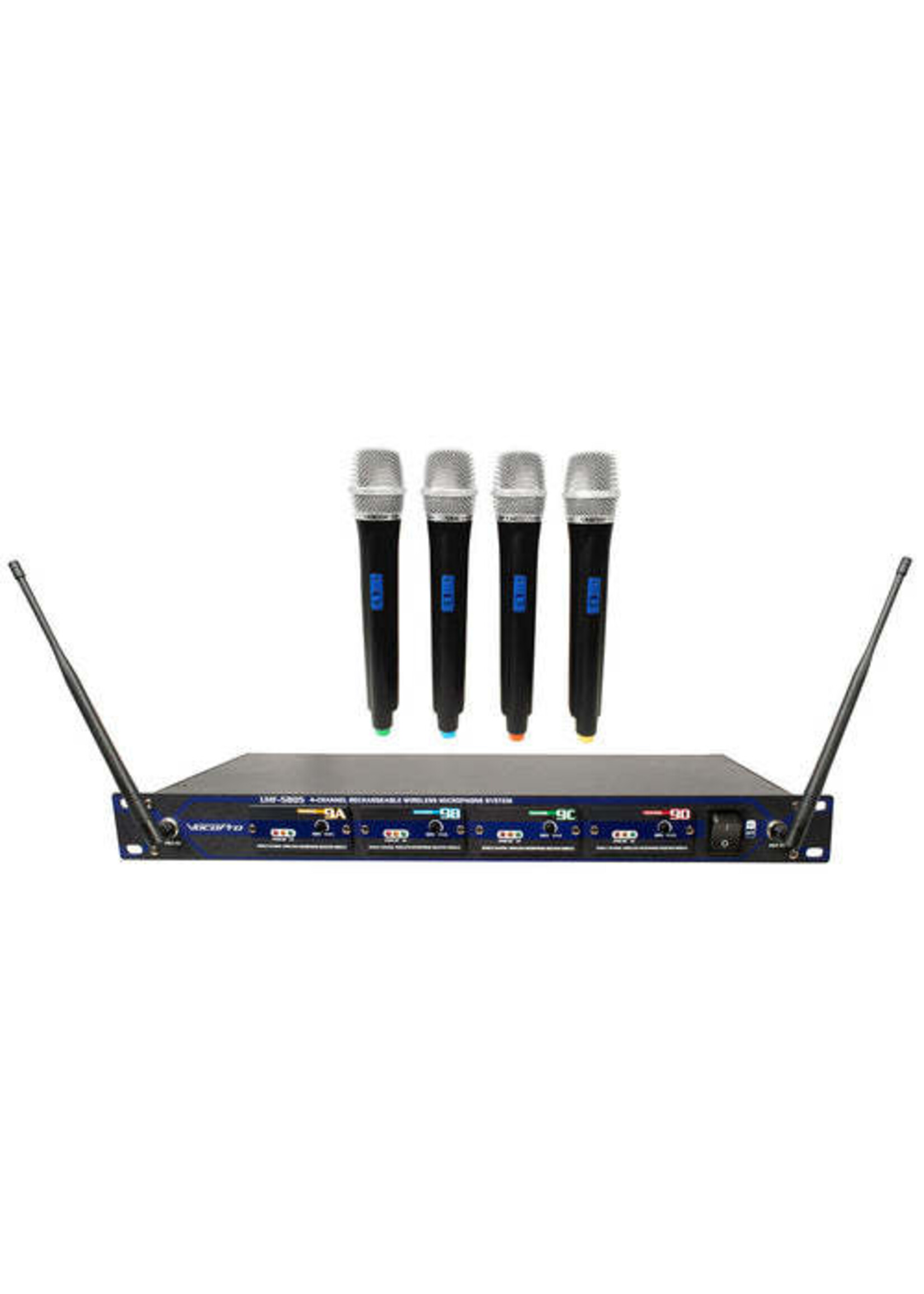 VocoPro VocoPro UHF-5805-9 Professional Rechargeable 4-Channel UHF Wireless Handheld Mic System