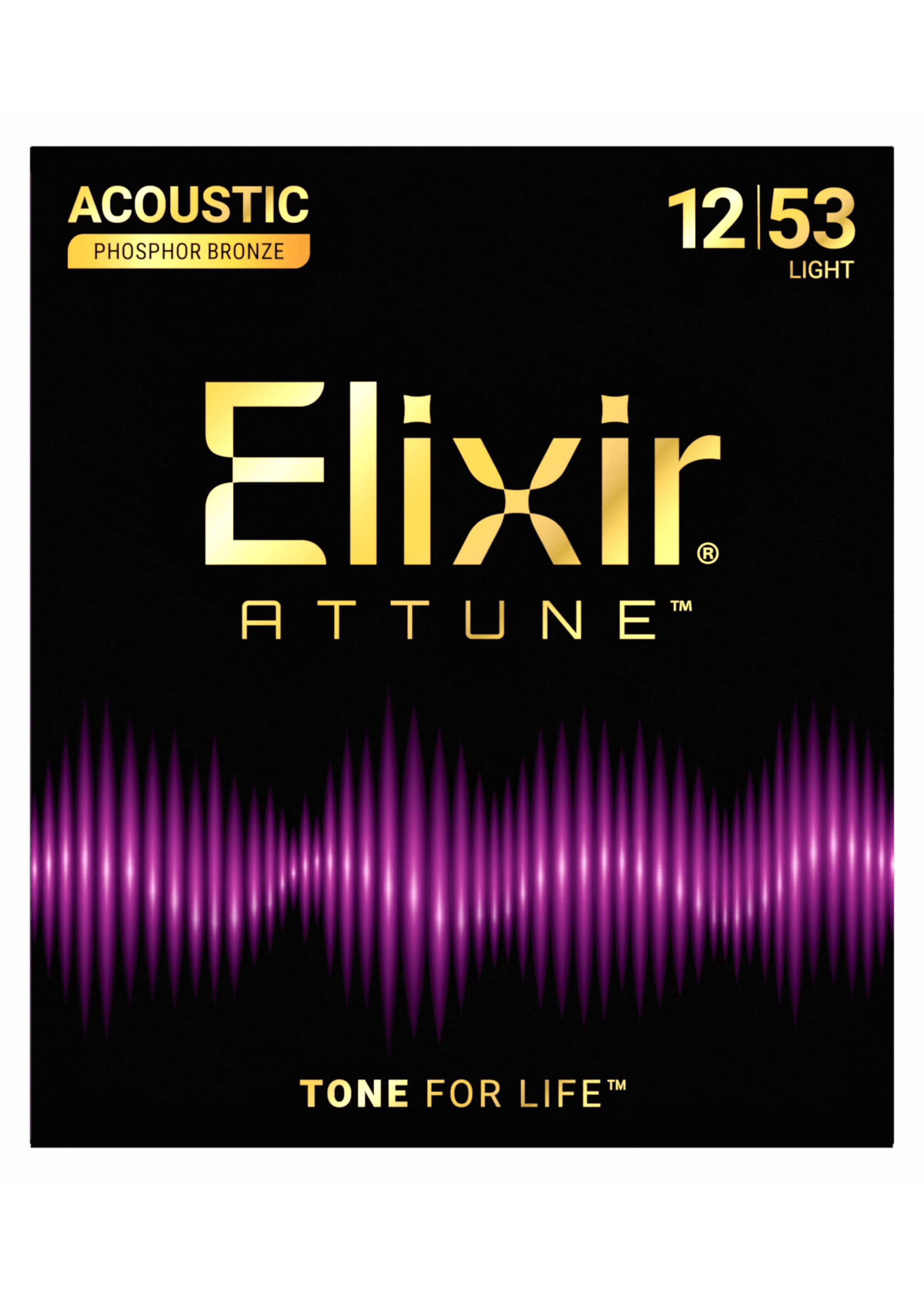 Elixir Elixir Strings 21052 Attune Phosphor Bronze Acoustic Guitar Strings - .012-.053 Light