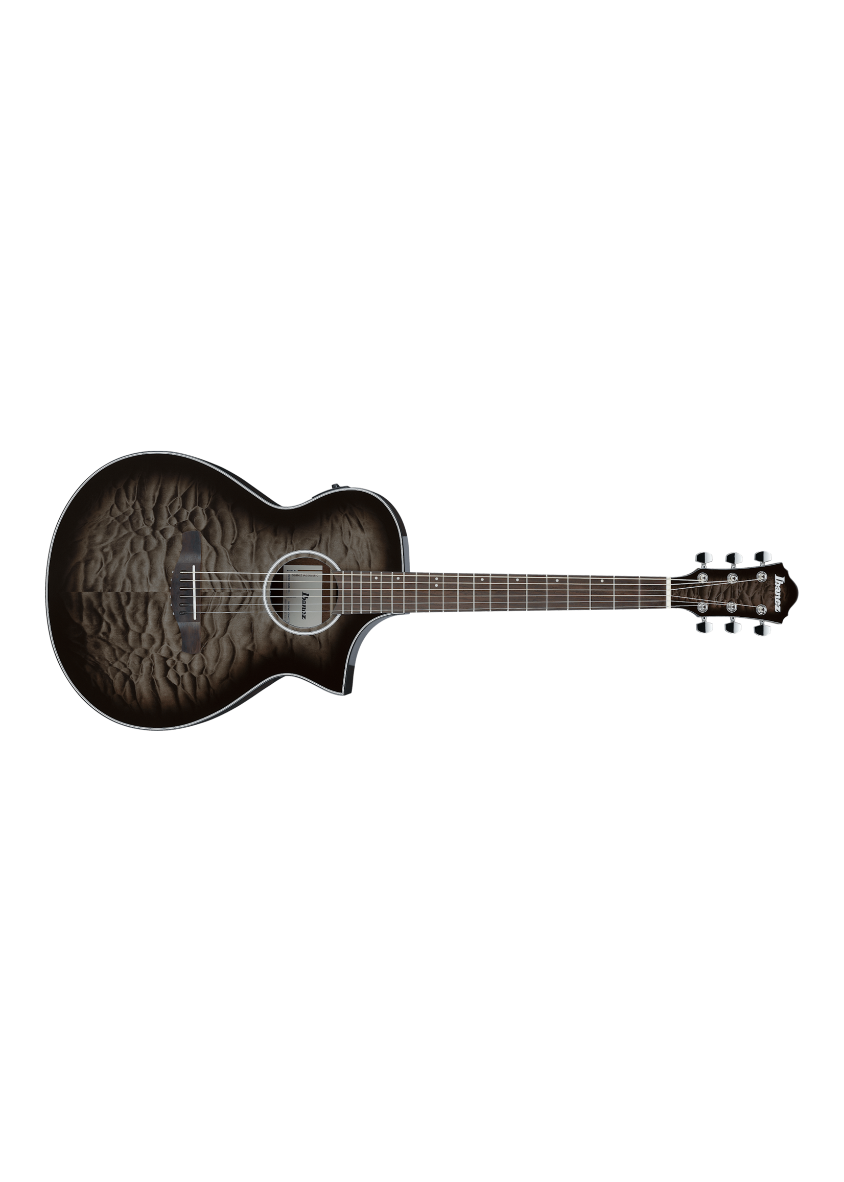 Ibanez Ibanez AEWC16QATKH Acoustic/Electric Guitar Transparent Black Sunburst finish