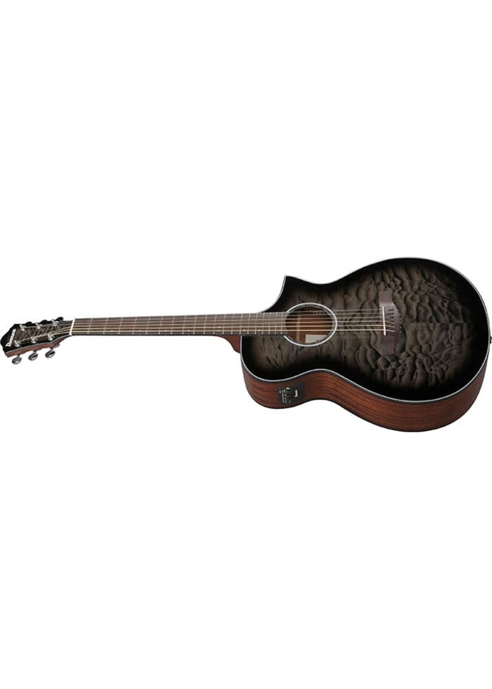 Ibanez Ibanez AEWC16QATKH Acoustic/Electric Guitar Transparent Black Sunburst finish