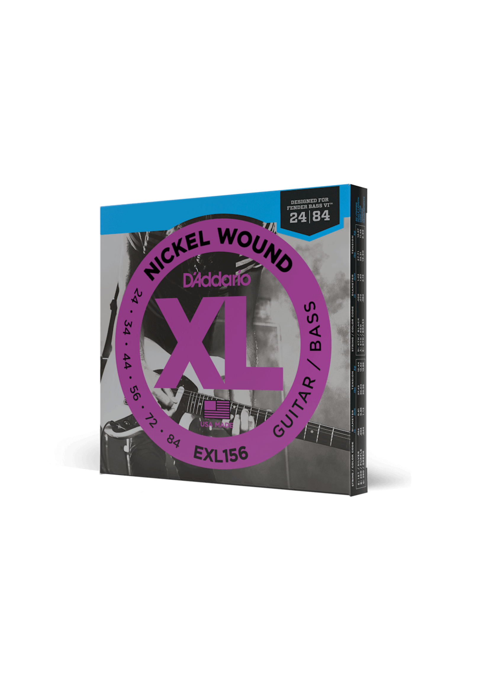 D'Addario D'Addario EXL156 Strings for Fender Bass VI 24-84