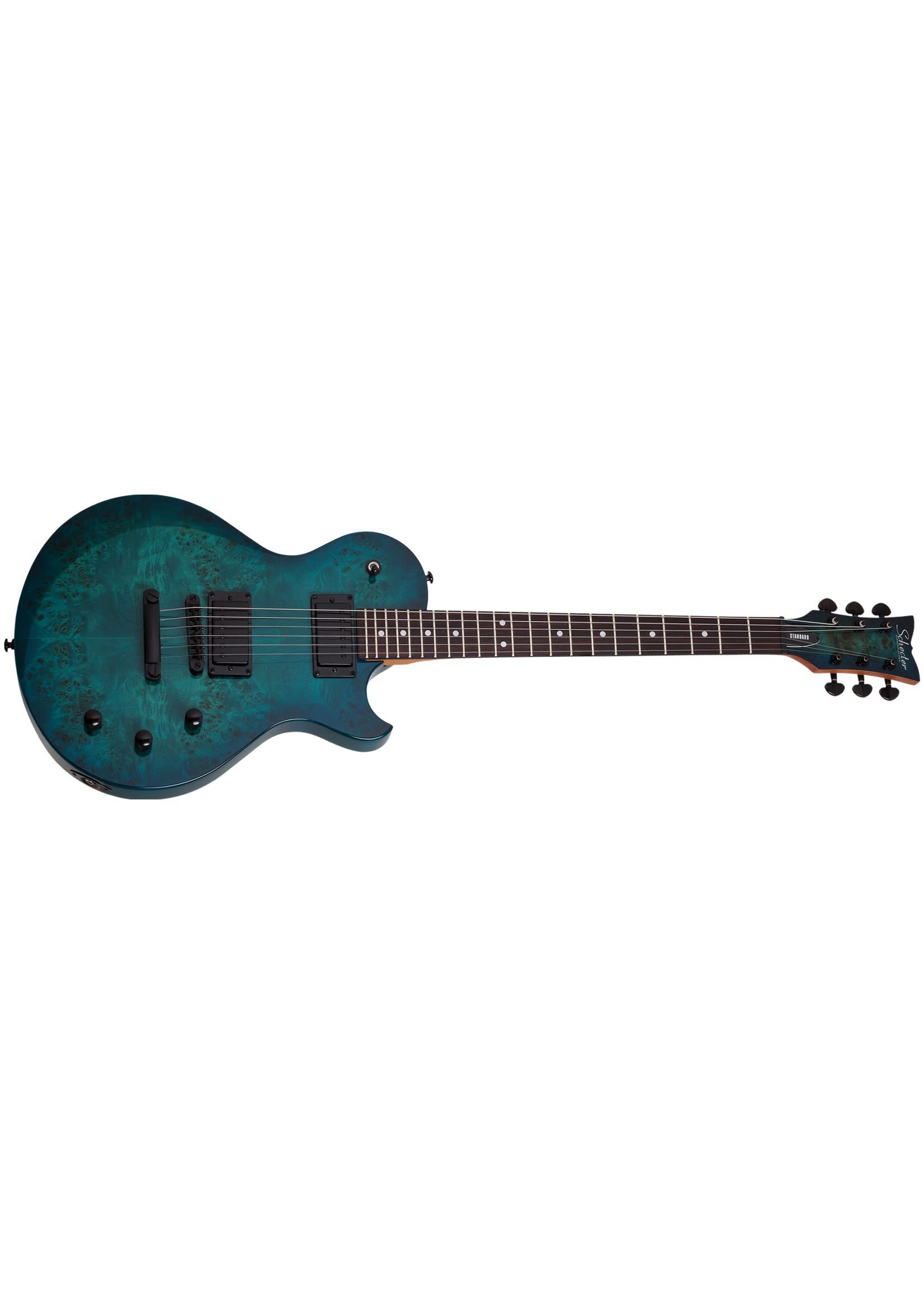 Schecter Schecter 3959 Solo-II Standard Electric Guitar, Ocean Blue Burst Burl
