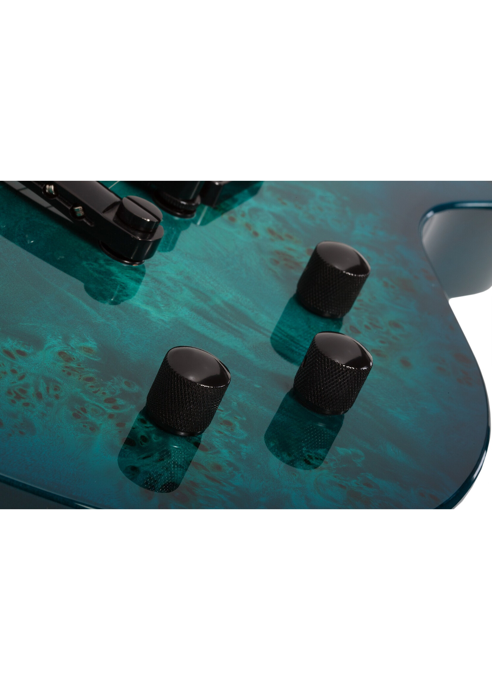 Schecter Schecter 3959 Solo-II Standard Electric Guitar, Ocean Blue Burst Burl