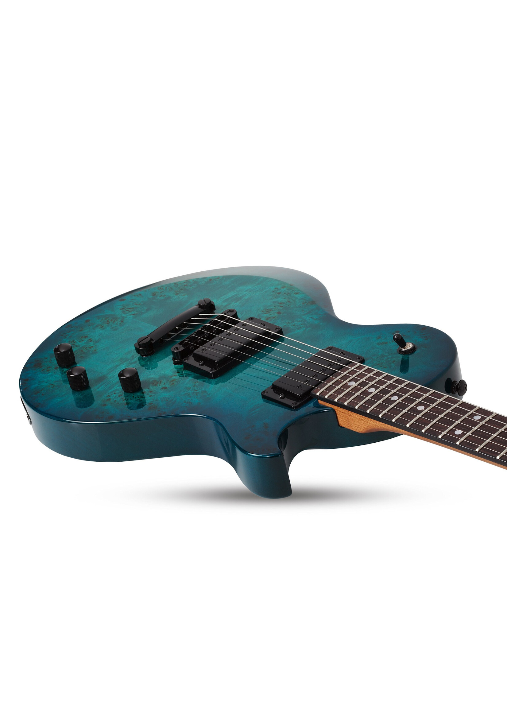 Schecter Schecter 3959 Solo-II Standard Electric Guitar, Ocean Blue Burst Burl