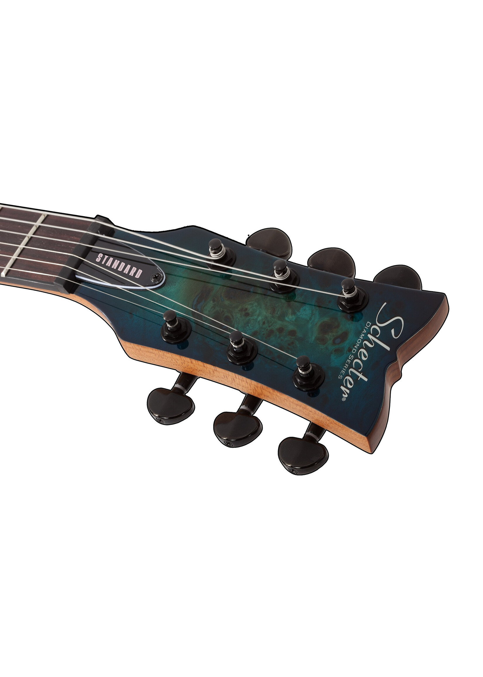 Schecter Schecter 3959 Solo-II Standard Electric Guitar, Ocean Blue Burst Burl
