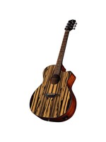 Luna Luna GYP E BWE Gypsy Exotic Black/White Ebony Acoustic/Electric