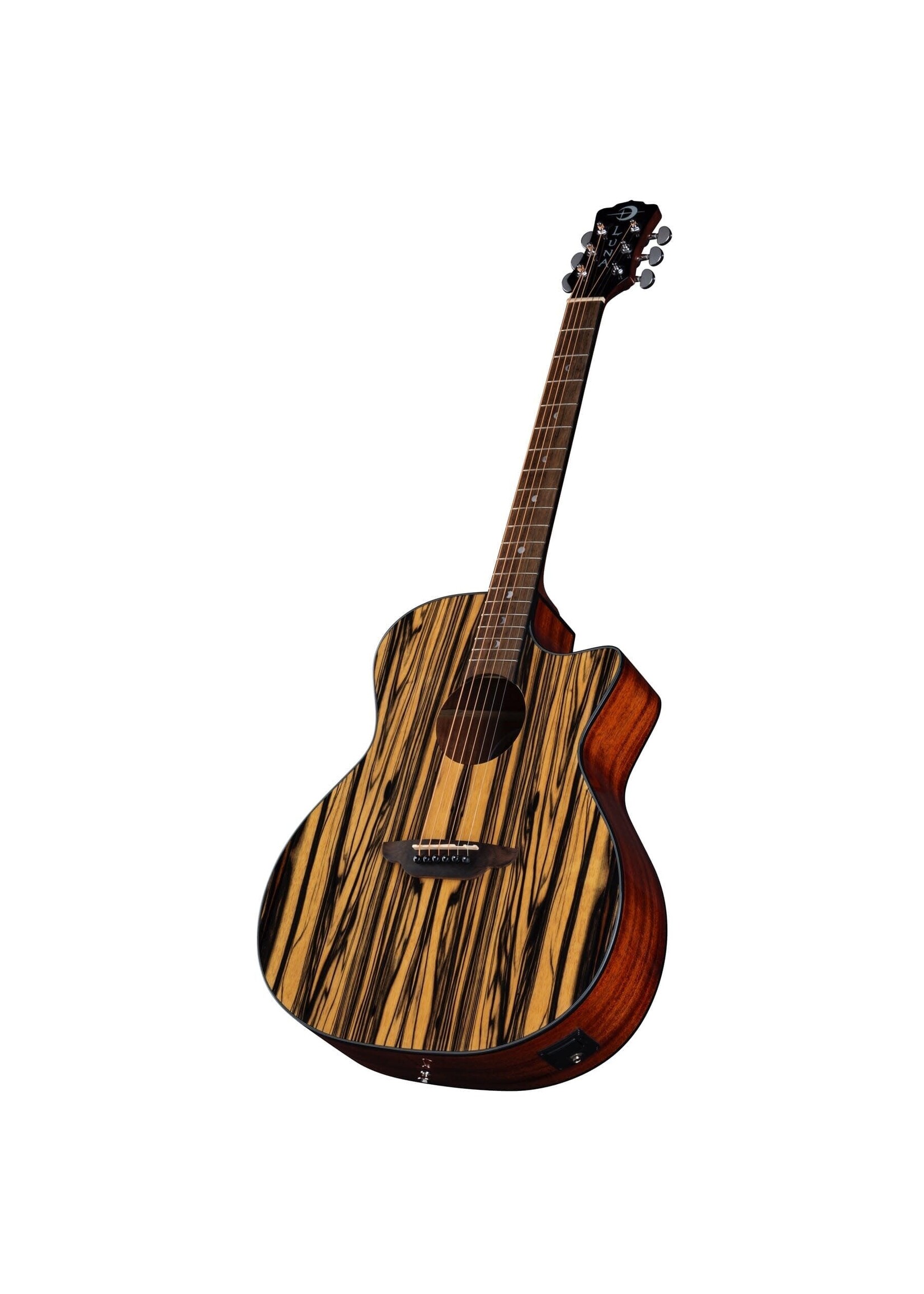 Luna Luna GYP E BWE Gypsy Exotic Black/White Ebony Acoustic/Electric