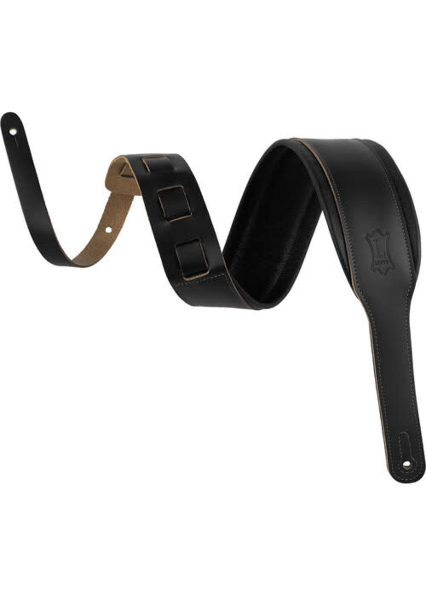 Levys Levy's M26PD-BLK-ACO Padded LeatherAcoustic Guitar Strap, Black