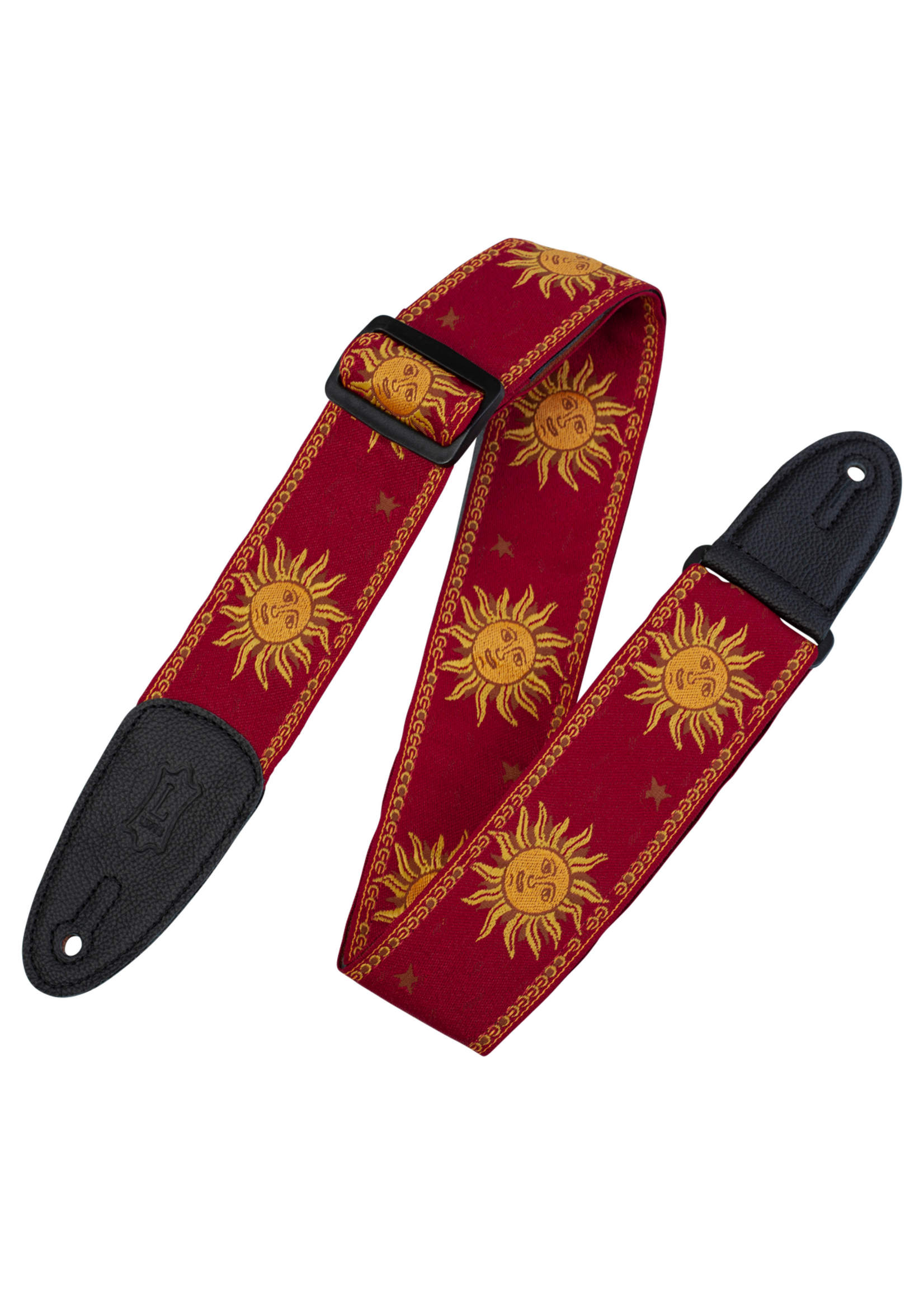Levys Levy's MPJG-SUN-RED 2" Sun Design Jaquard Weave Guitar Strap
