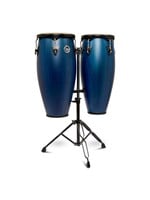Latin Percussion Latin Percussion City II Series LP646NYII-BL 10" & 11" Conga Set, Blue w/ Stand
