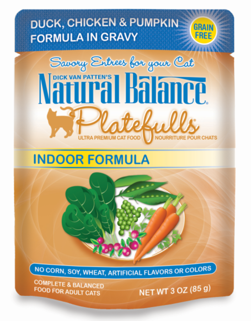 Natural Balance NB Platefulls Cat Indoor Dck Ckn&Pumpkin'nGravy Pouch 3oz