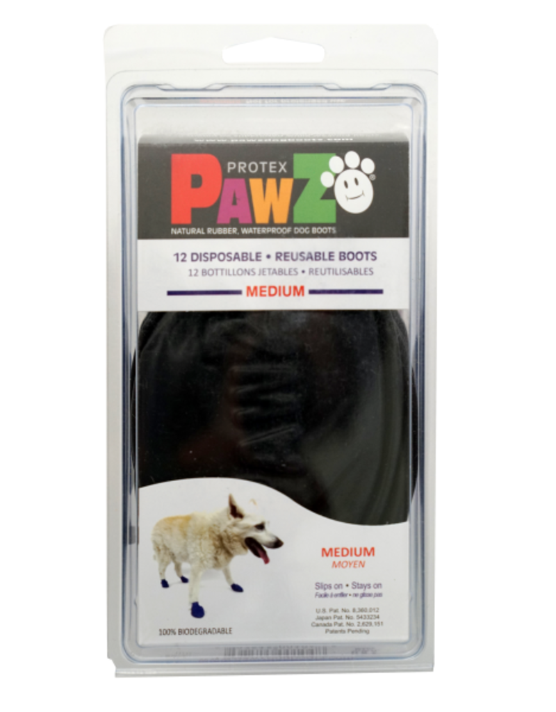 Pawz Pawz Boots Medium to 3" Black 12 pk