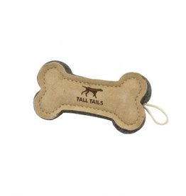 Tall Tails Tall Tails 6" Natural Leather & Wool Bone Toy