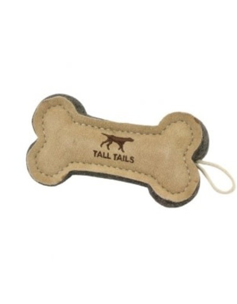 Tall Tails Tall Tails 6" Natural Leather & Wool Bone Toy