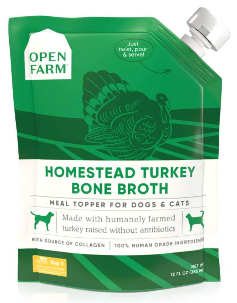 Open Farm Open Farm Dog/Cat Bone Broth Topper Homestead Turkey 12 oz