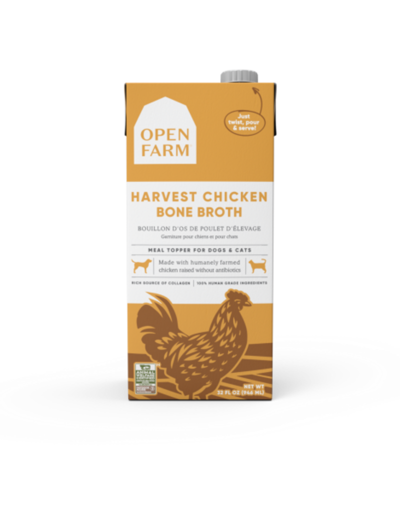 Open Farm Open Farm Dog/Cat Bone Broth Topper Harvest Chicken 32 oz