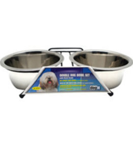 Dogit Stainless Steel Double Dog Diner, Medium - with 2 bowls and stand