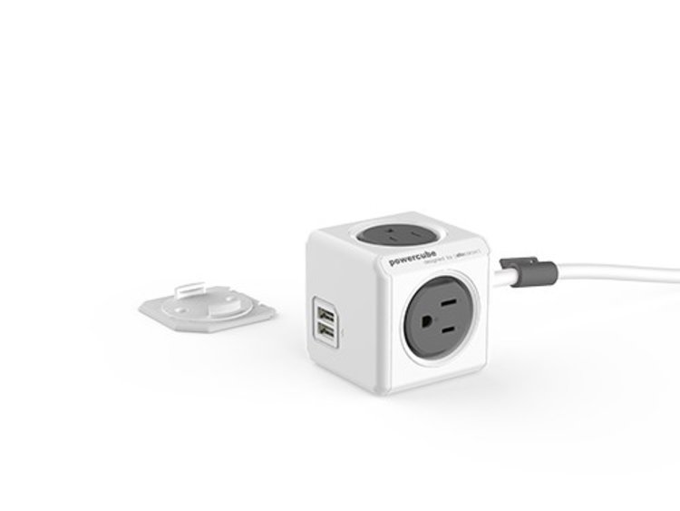 Allocacoc PowerCube Surge Protector 5ft 4-Outlet w/USB