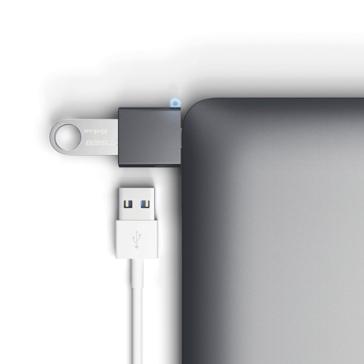 Satechi Aluminum Type-C to Type A USB 3.0 Adapter - Space Gray
