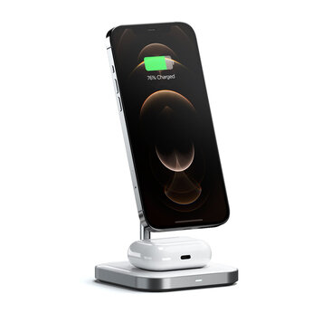 Satechi 2-in-1 Magnetic Wireless Charging Stand - Space Gray