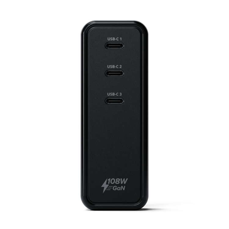 Satechi USB-C 3-Port GaN Wall Charger - Space Gray 108W
