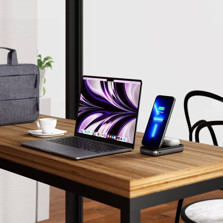 Satechi Duo Wireless Charger Power Stand - Space Gray