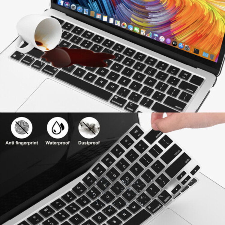 iBenzer 13-inch MacBook Air M2, M3, M4 Hard Shell Case and Keyboard Cover - Black