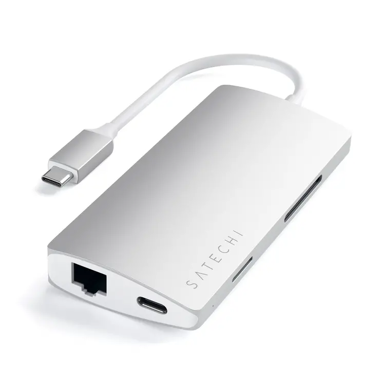 Satechi USB-C Multiport Adapter 4K with Ethernet V2 - Silver