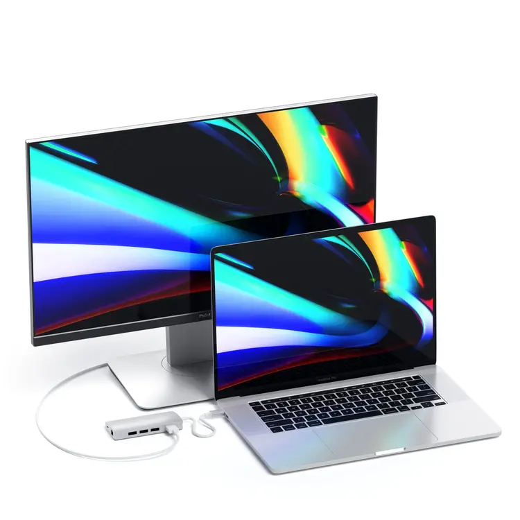 Satechi USB-C Multiport Adapter 4K with Ethernet V2 - Silver