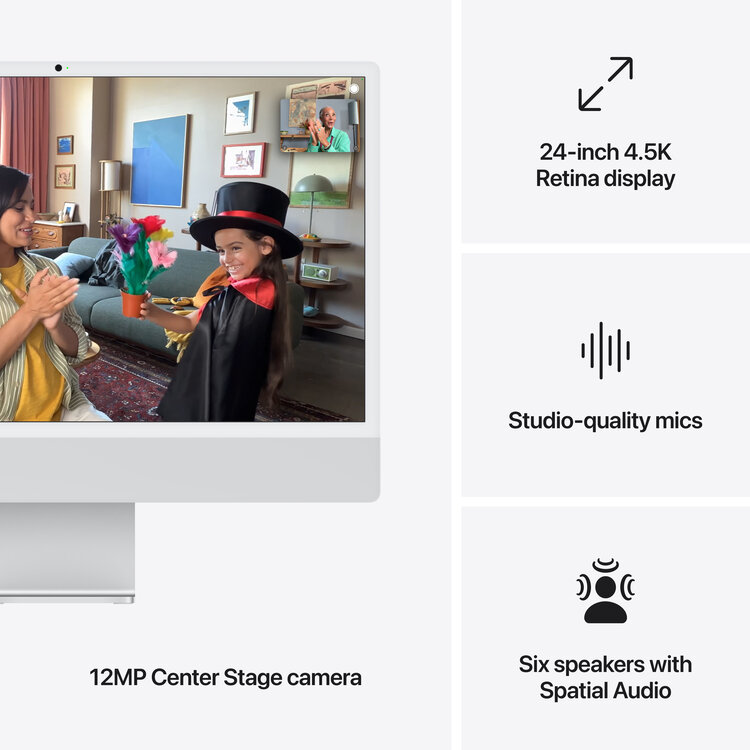 Apple iMac (M4) 10-Core CPU, 10-Core GPU, 16GB Memory, 512GB Storage