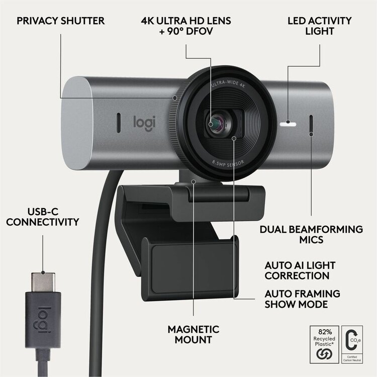 Logitech MX Brio 705 for Business 4K Webcam