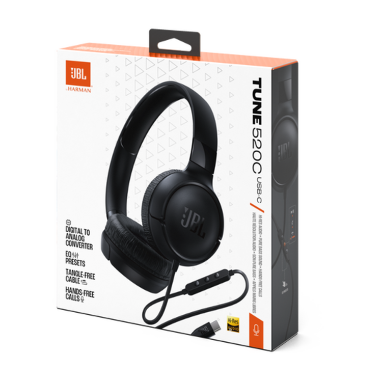 JBL Tune 520C USB-C Wired On-Ear Headphones
