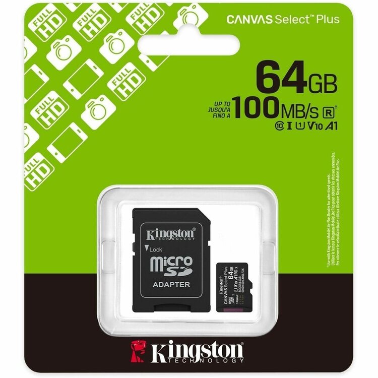 Kingston Canvas Select Plus microSD Memory Card 64GB