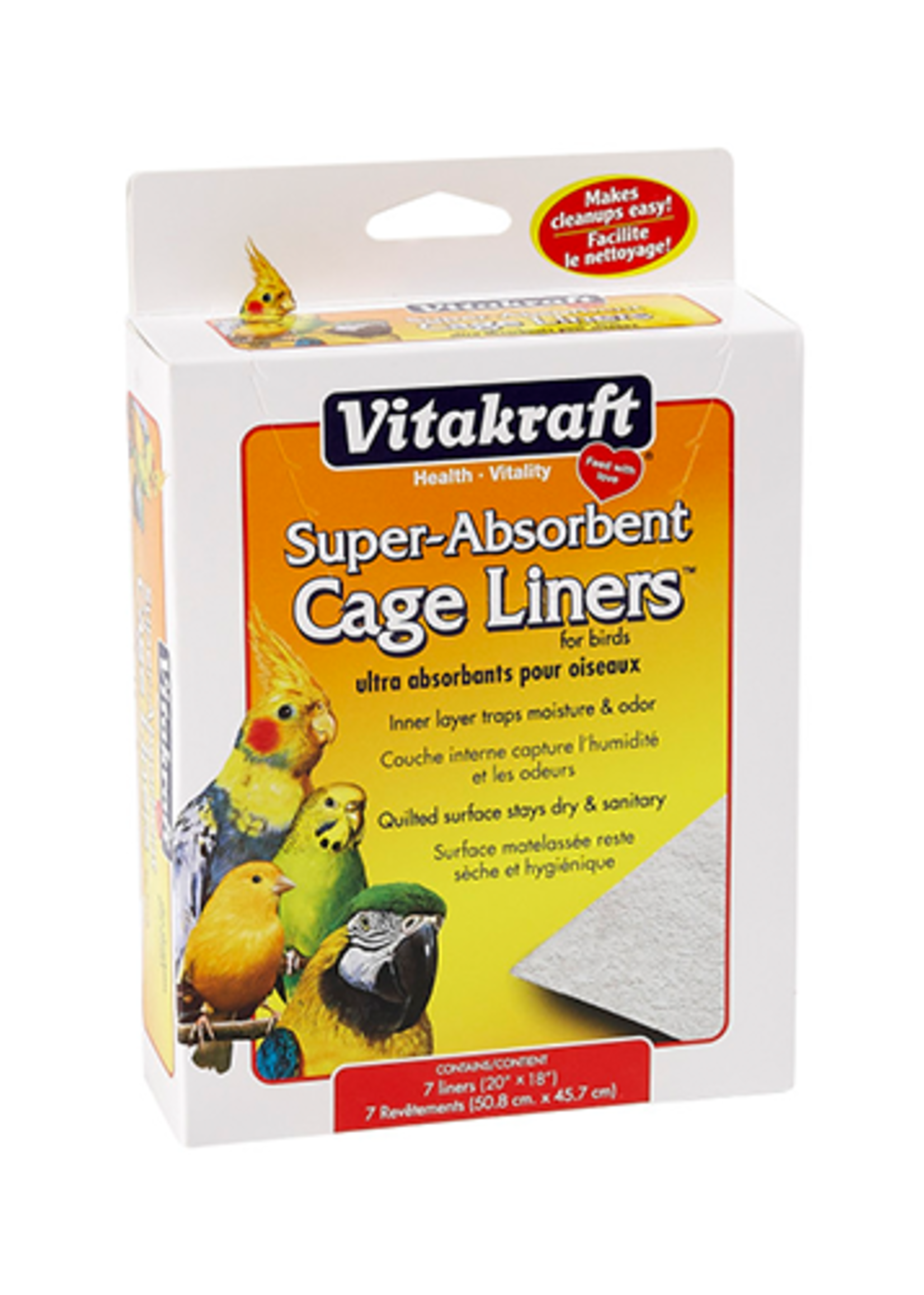 Doublures absorbantes pour cages à oiseaux