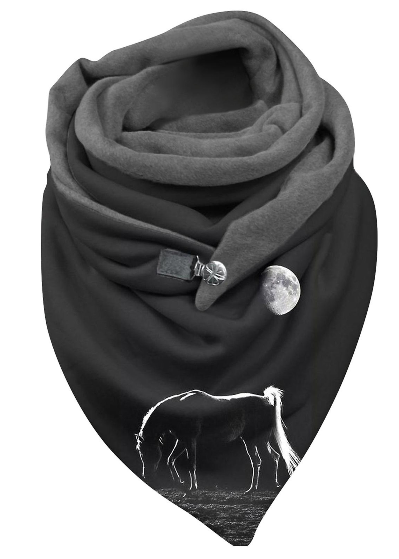 Écharpe Femme Motif Cheval | Mode Hiver Chic
