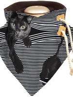 Women's Black Cat Scarf – Stylish Feline Print Scarf